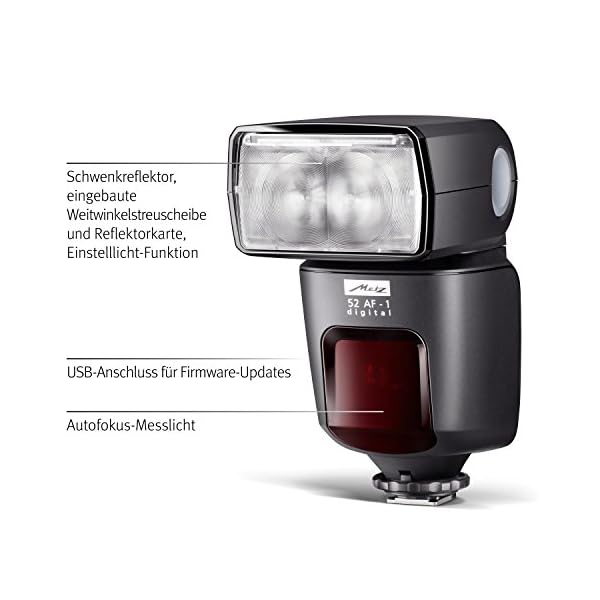 Metz mecablitz 52 AF-1 für Sony Multi Interface Kameras (DSLR und CSC) | Top Blitzgerät mit ADI-TTL, Leitzahl 52, HSS… – Bild 4