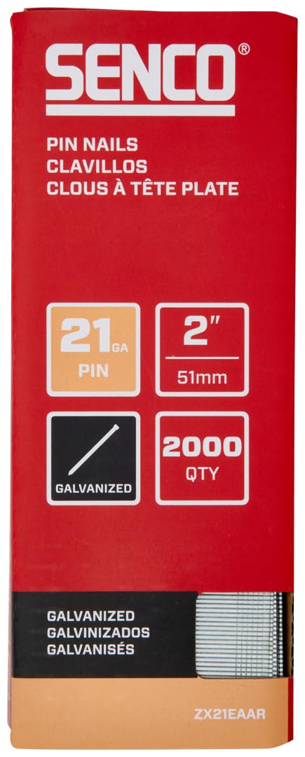 Photo 1 of SENCO ZX21EAAR 2" 21 Gauge Pin Nails, Galvanized Finish 2,000 Count Pack