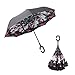 MY'S C-Shape Windproof Folding Umbrella,Cars Reversible Umbrella Waterproof,Self Standing (Fairies)