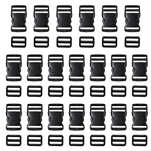 Buy Coopay 20 Pack 1 Inch Flat Side Quick Release Plastic Buckles and