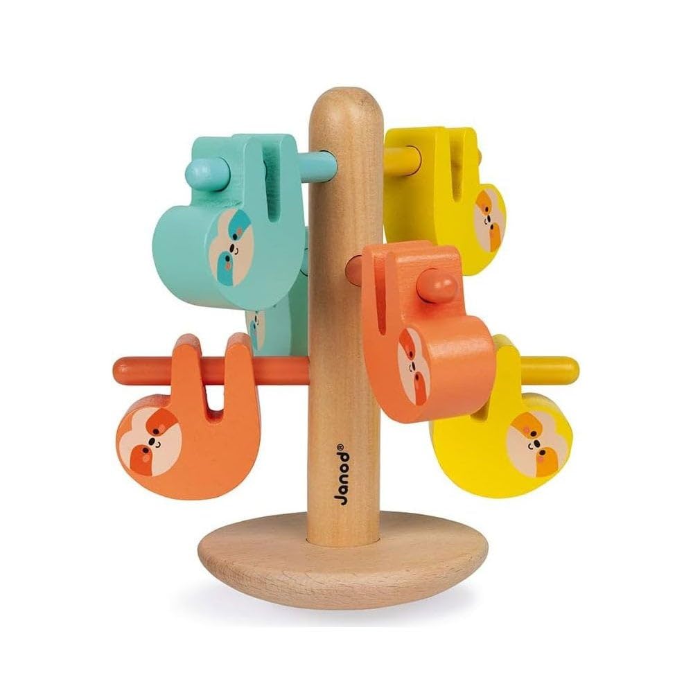Janod - Sloth Toy for Balance and Colours - Early-Learning Toy - Game of Skill - Fine Motor Skills and Concentration - WWF Partnership - FSC Certified - From 2 years old, J08607