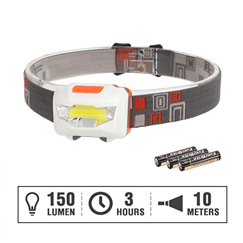 EverBrite Headlamp Flashlight, 5pack Super Bright COB Head Lamp