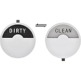 Kichwit Dishwasher Magnet, Clean Dirty Dishwasher Sign Magnetic, Tells Whether Dishes are Clean or Dirty, 3.5", Silver