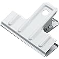 Coideal White Bull Clips Thickened - 10 Pack 3 Inch Long Large Metal Binder Paper Clips Clamps for Food Bags, Office & Home Kitchen (77 mm)