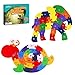Monilon Wooden Blocks, 52 Pcs Kids Toys Alphabets & Numbers Winding Snail & Elephant Jigsaw Puzzle - Preschool Learning Educational Toy Set Gifts Toy for Kids 3 4 5 6 + Years Old Toddlers Boys Girls