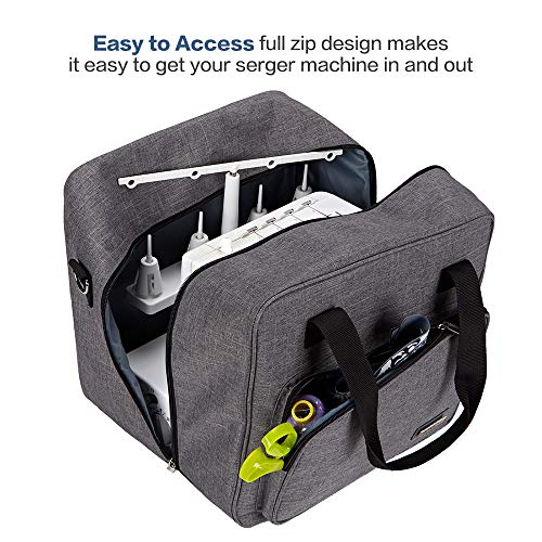 HOMEST Serger Carrying Case, Universal Overlock Sewing Machine Tote Bag