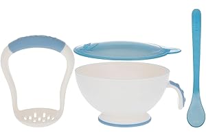 Nuby Garden Fresh Mash 'N' Feed 4 Piece Baby Preparation & Feeding System (Blue)