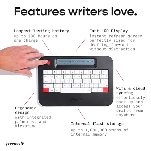Freewrite Alpha Portable Digital Typewriter With LCD Display, Long