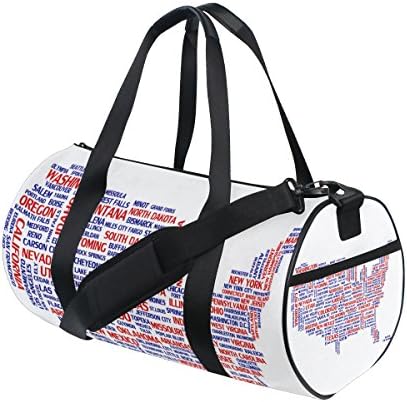 Unisex America City Map Gym Sport Team Issue Duffel Bag by Top Carpenter