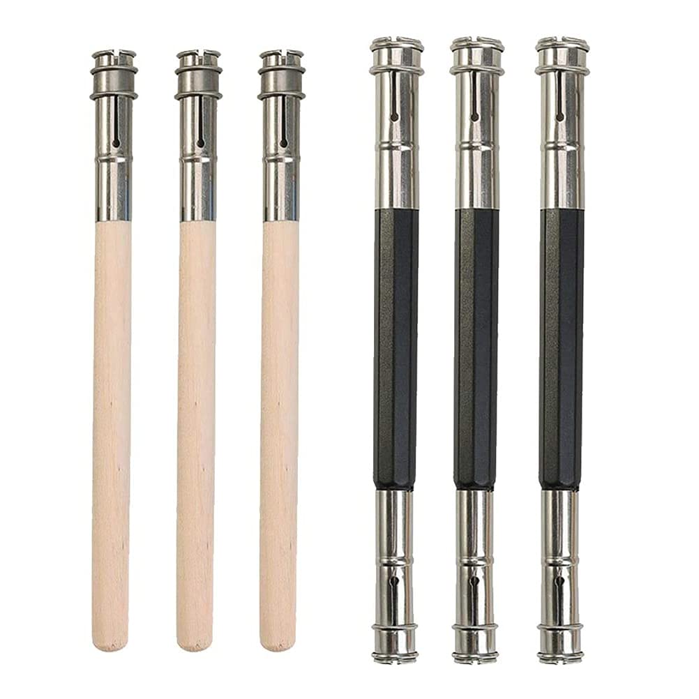 MiaLover Pen Extension Set, 3 Pieces Double Head Adjustable and 3 Pieces Single Head Pencil Extender Pencil Extender for School Office Supplies, Eyebrow Makeup Sketch Art Writing