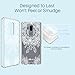 LK Case for LG G7, LG G7 ThinQ, [Shock Absorbing] White Henna Mandala Floral Lace Clear Design Printed Air Hybrid with TPU Bumper Protective Case Cover