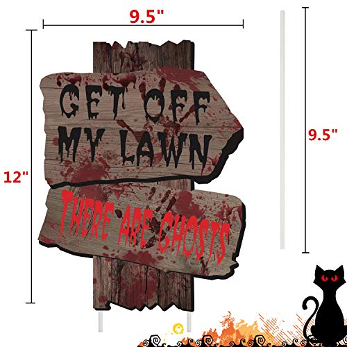 WizPower Halloween Decorations Outdoor Yard Signs Scary Beware Outside Decorations Zombie Vampire Graves Party Supplies