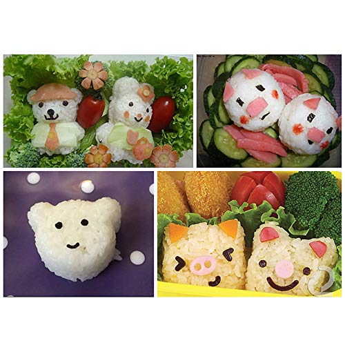 TangTanger DIY Picnic Kitchen Animal Mold Rice Mold Shaper Bento Accessories (Set 3)