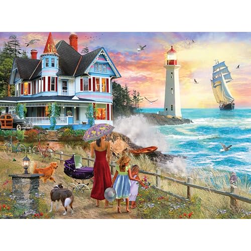 1000 Piece Puzzle for Adults David Maclean Picking Wildflowers Lighthouse Color…