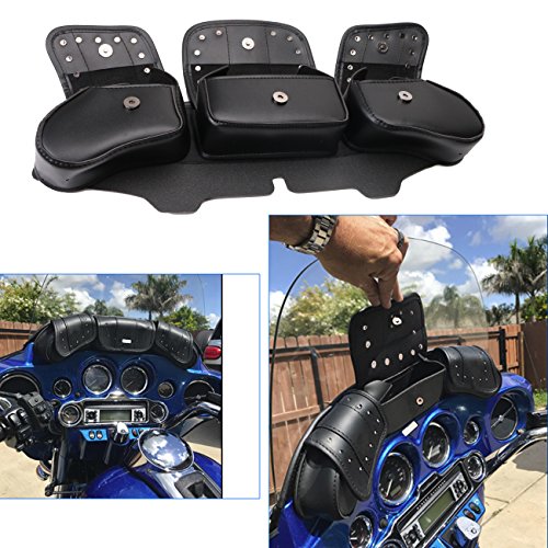 Jade Windshield Bag Saddle 3 Pouch Pocket Fairing For Harley Touring Electra Street Glide Most Motorcycles