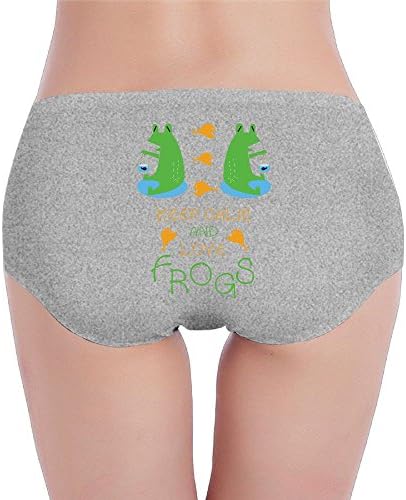 Crown Keep Calm And Love FrogsBriefs For WomensLadies Girls Lovely Printed Underwear Panties Cotton