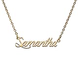 Samantha Name Tag Necklaces for Her His Friends