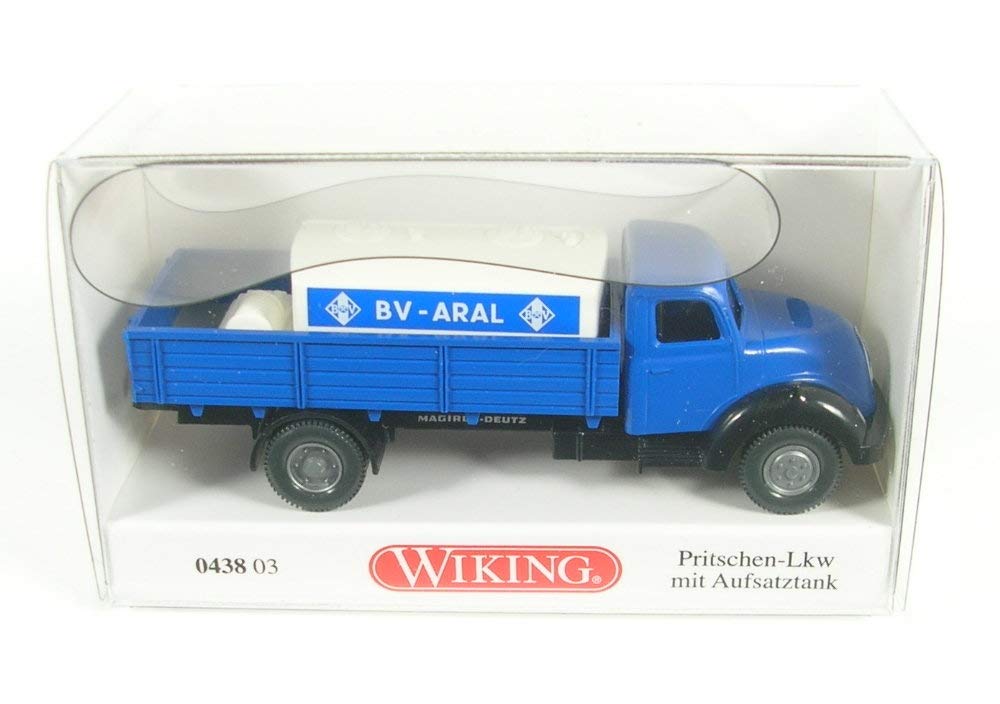 Wiking 043803 Magirus Sirius Flatbed Lorry with Trailer Tank Aral