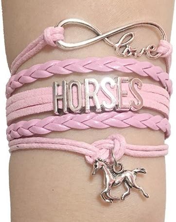 Horses Leather Bracelet Lovers for Mom,Girls,Boys, Men,Women & Kids,Gifts Wrapped Friendship Luxury Charm Infinity Love Sports Bracelet