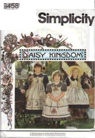 Simplicity Pattern 9458 Daisy Kingdom Girl's Dress and Pinafore, Size BB (5-6-7-8)