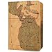 GDTK Leather Passport Holder Cover Case RFID Blocking Travel Wallet (Map Brown)