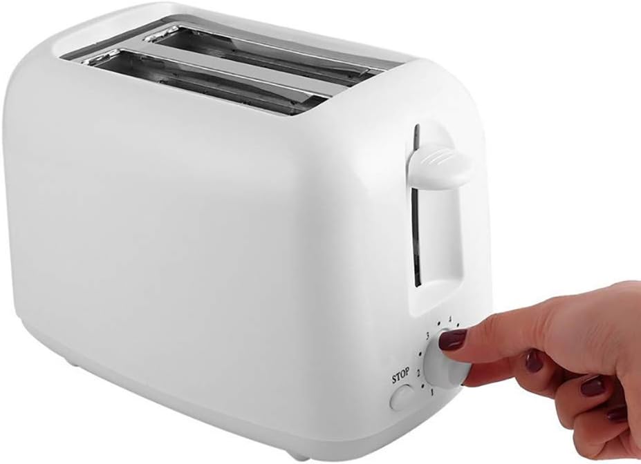 2 Slice Slot Toaster,Metal Classic Toaster,Multi-Function Home Sandwich Breakfast Machine Automatic Breakfast Toaster (White, 1x)