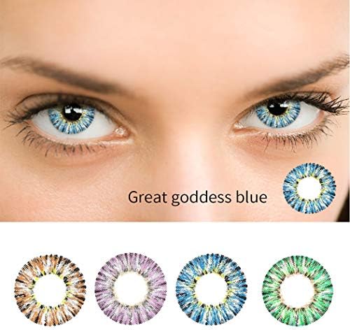 fikole Multi-Color Cute Contact Lenses Color Blends Cosplay Eyes Cosmetic Makeup Eye Shadow (1 Pair) (Blue)