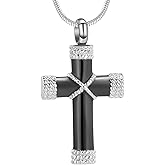 Minicremation Rope Winding Cross Cremation Ashes Urn Pendant Necklace Memorial Keepsake Jewelry Lord’s Prayer Cross Ashes Necklaces