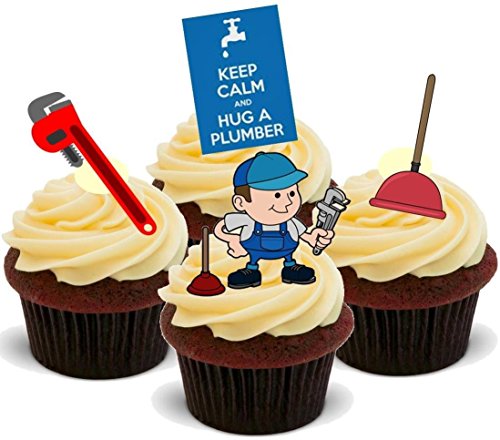 Plumber Mix DIY Work Boys - Fun Novelty Birthday PREMIUM STAND UP Edible Wafer Card Cake Toppers Decoration - Thumbnail 4