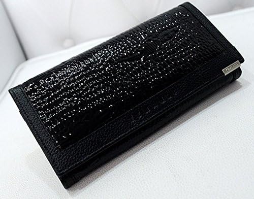 Top Fashion Handmade Black Leather Clutch Wallet Ms. Long Paragraph Summer Paragraph