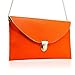 GEARONIC Clutch Purses, PU Leather Evening Envelope Clutch Handbags Womens Crossbody Bag with Chain Strap Orange