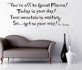 Toprate®  Quote Dr seuss You're off to great places... Wall Vinyl Sticker Decals Decor Art Bedroom Design Mural