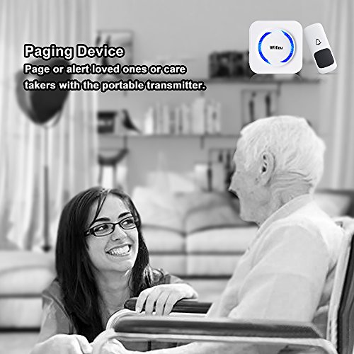 Clearance Wireless Doorbell for Home IPX5 Waterproof 1000 Feet Range Remote Door Bell Chime Kit (2 Push Button& 2 Receivers) 52 Chime Tunes/4 Level Volume Loud& LED Flash, No Batteries Required, White