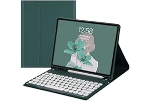 for iPad Air 13 (M3 2025/M2 2024)/ iPad Pro 12.9 2022/2021/2020 Case with Keyboard, Round Keys Detachable Magnet Bluetooth Ke