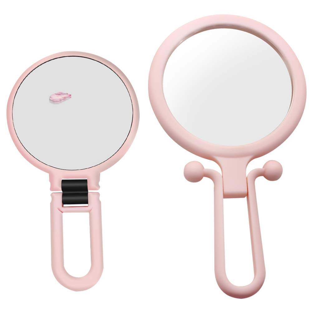 FOMIYES 2Pcs Magnifying Hand held Mirror Travel Folding Hand held