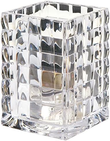 Optic Block Square Votiove Candle Holder Clear Glass 2 5/8"L x 2 5/8"W x 3 3/4"H