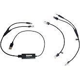 VT EHS Cables Adapter Support Yealink-Snom-Polycom USB Phones Compatible Plantronic-Jabra-Sennheiser DECT Headsets
