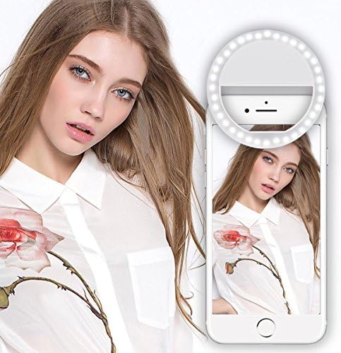 Brezzycloud 3 Modes Selfie Beauty Ring Light LED Flash White Light for iPhone, Android & iPad Series (Multi Color)