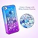iPhone 4 Case, iPhone 4S Case, Ruky [Gradient Quicksand Series] Glitter Flowing Liquid Floating Protective Shockproof Clear TPU Girls Case for iPhone 4/4S - (Purple&Blue)