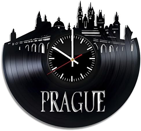 Prague Vinyl Record Wall Clock - Get unique living room wall decor - Gift ideas for friends – Cool City Unique Art Design