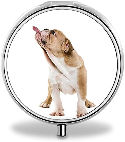 IMLONE Pill Organizer, Customized Pug Dog Pill Boxes With 3 Components and Mirror for Travelling and Daily Needs
