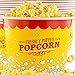 Greaseproof, Retro 85oz Popcorn Buckets 50 Pack. Reusable and Durable Pop Corn Tubs in Red Yellow. Large Disposable Containers Perfect For Movie Night, Theme Party, Theater, Carnivals & Fundraisers