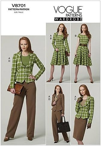 Amazon Co Jp Vogue Patterns スーツと ワンピース型紙セット サイズ Us6 8 10 12 8701 ホーム キッチン