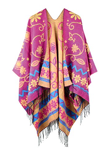 Womens plus size fringed kimono cardigan batwing blanke…