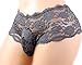 aishani Sissy Pouch Panties Men's Silky Lace Bikini Briefs Girly Underwear Sexy For Men--ls (S, Grey)