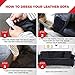 FinerFiber Anti-slip Couch Cover for Leather Couch + Extra 2 Insert Cushions +Throw Pillow Covers | Velvet High Stretch Strapless Couch slipcover | 1- Piece Sofa SlipCover for Furniture | Soft Durable