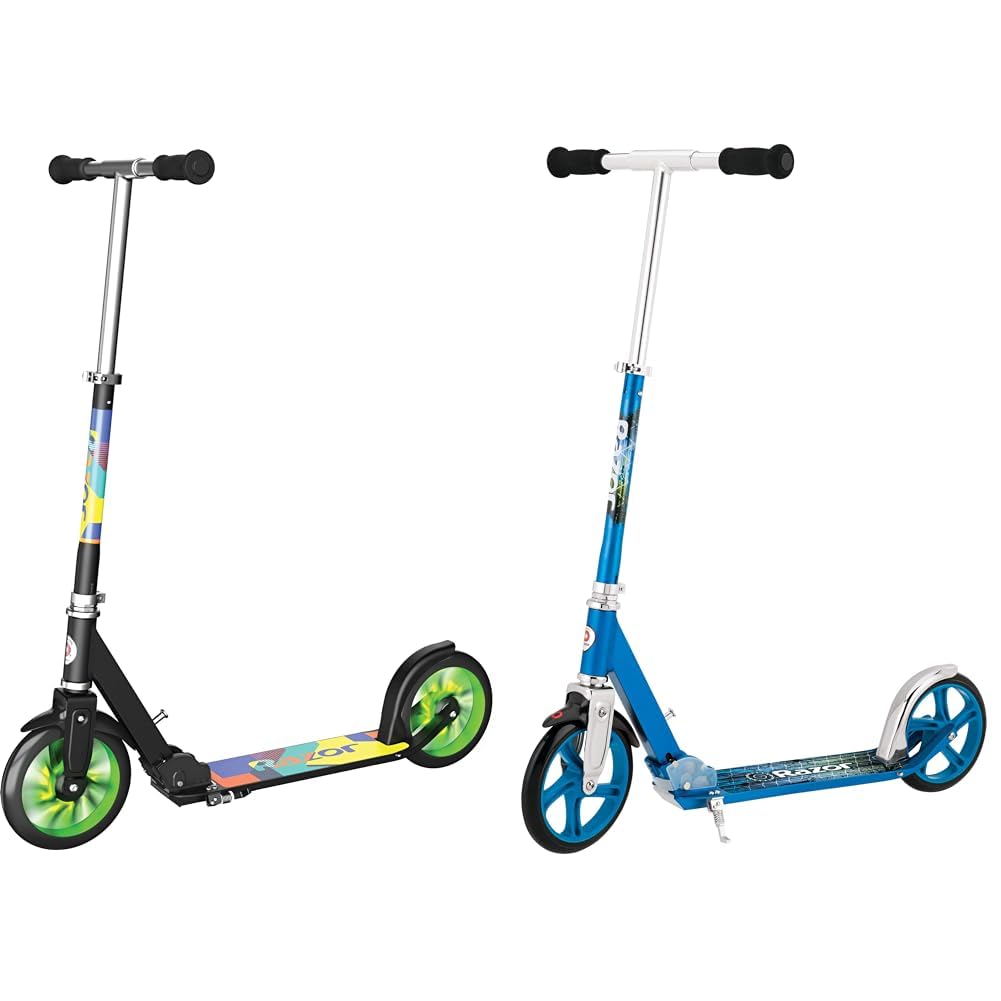 Razor A5 Lux Kick Scooter for Kids Ages 8+ - 8" Urethane Wheels, Anodized Finish Feat & A5 Lux Kick Scooter for Kids Ages 8+ - 8" Urethane Wheels, Anodized Finish Featuring Bold Colors Image