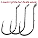 Offset Octopus Circle Hooks, 100pcs Baitholder Fishing Hooks Sharp Beak Fishing Gear and Equipment for Catfish Freshwater Saltwater Steelhead Trout Bass, Black, Size 4/0, 100pcs