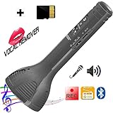 Active Vocal Remover Portable Microphone Wireless Karaoke Singing Machine With Echo, Recording and Built-in Bluetooth Speaker with SD card loaded with Songs by ZaxSound