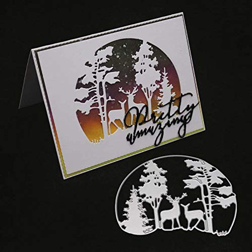 Christmas Metal Cutting Tree and Deer Die Craft Scrapbooking Decor Embossing Stencil - Thumbnail 4
